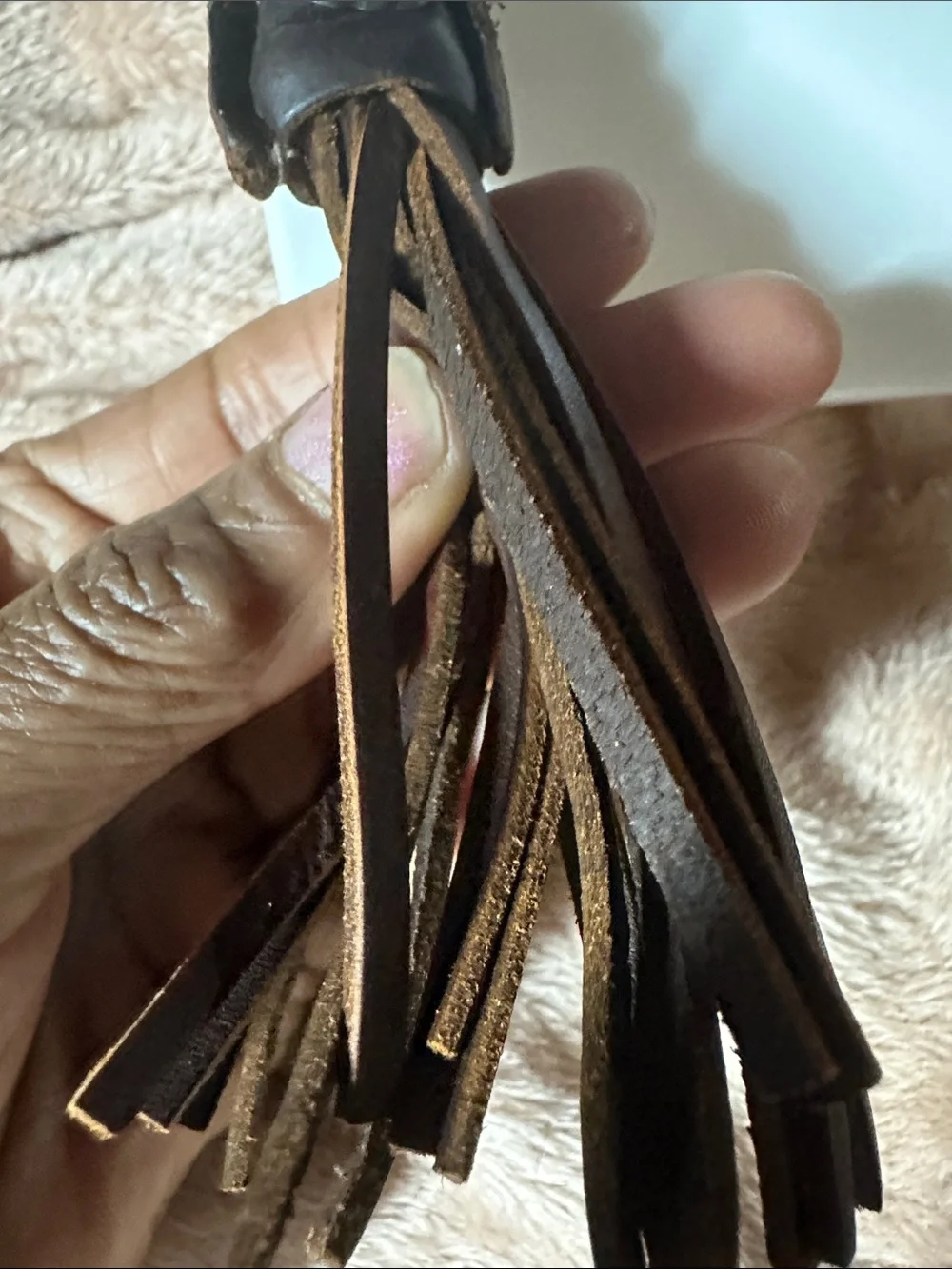 Men’s Brown Leather Tassel Necklace